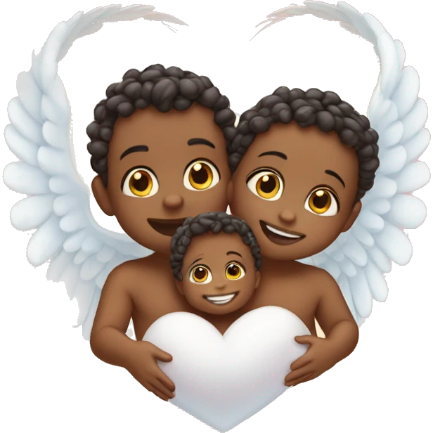 Two hearts and a angel baby emoji