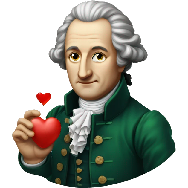 Goethe holds the heart in his hand emoji