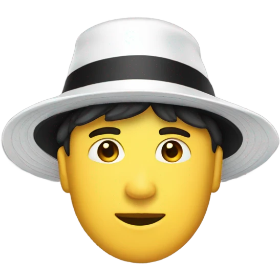 white boat hat with black brim emoji