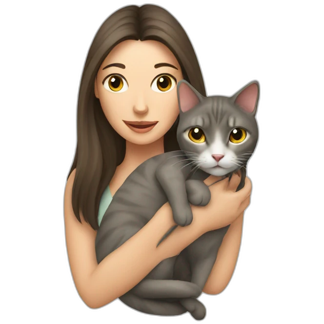 Cat with woman emoji