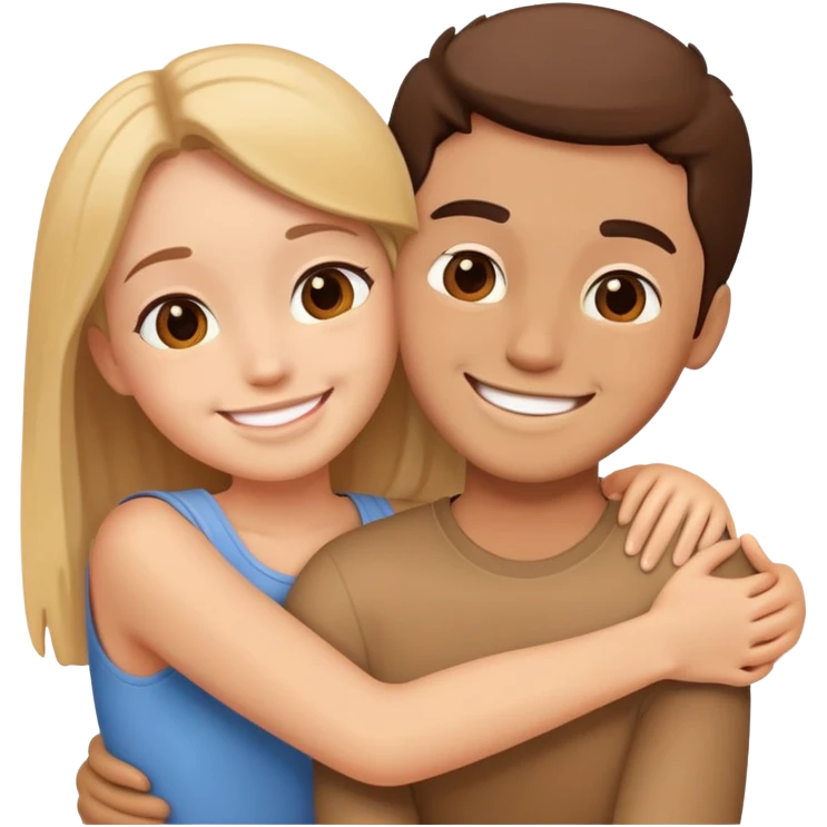 two friends hugging emoji