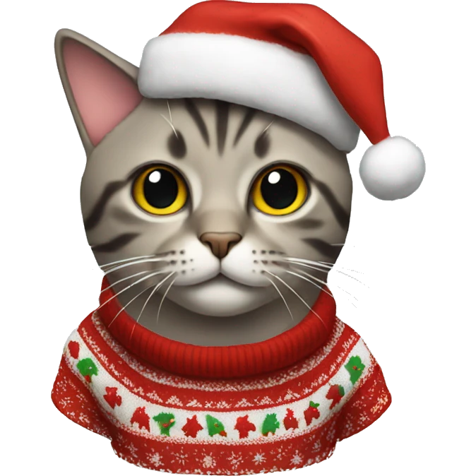 Cat wearing Christmas sweater  emoji
