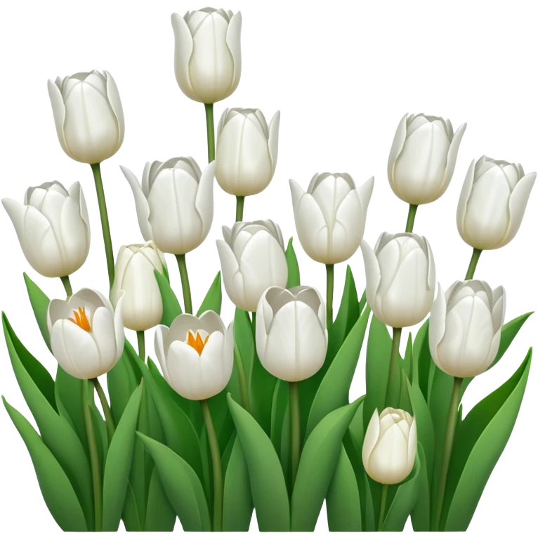 White tulips scenery  emoji