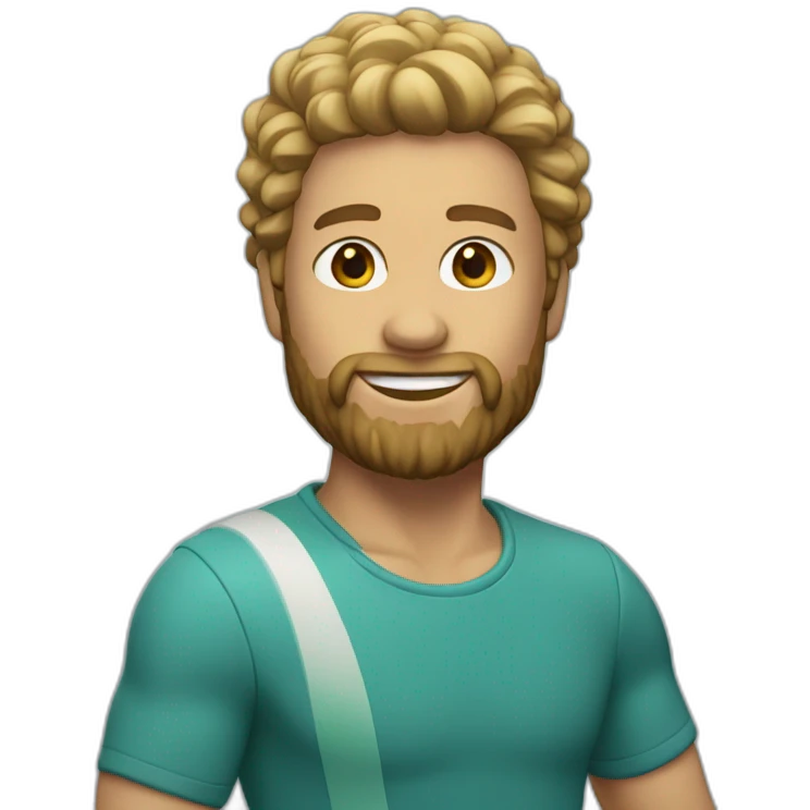 memoji with surfer hair and a little beard emoji
