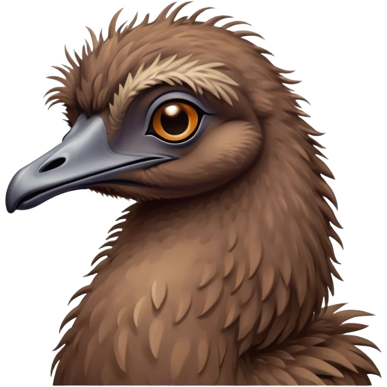 Meme-Worthy Cute Sleeping Emu Portrait Emoji, Head resting peacefully with a contented smile, showcasing a tall, graceful build and a luxuriously soft brown plumage, eyes shut in a serene, restful nap, Simplified yet hilariously adorable features, highly detailed, glowing with a soft, drowsy light, high shine, relaxed and utterly lovable, stylized with an air of playful laziness, bright and heartwarming, soft glowing outline, capturing the essence of a comically sleepy emu, so meme‐worthy it feels like it could instantly become the next viral sensation of adorable slumber! emoji