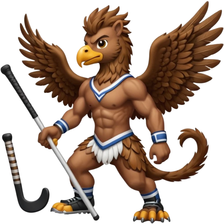 a griffin with a hockey stick emoji