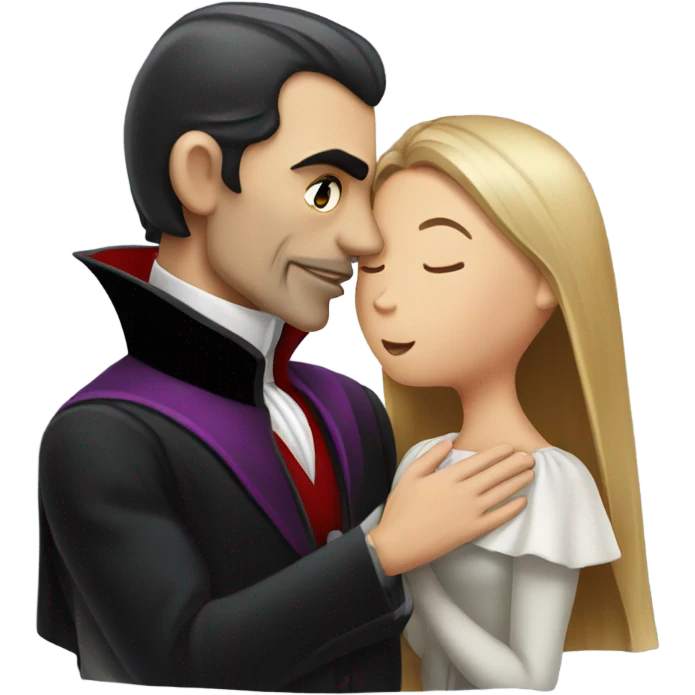 An Dracula kissing a girl emoji