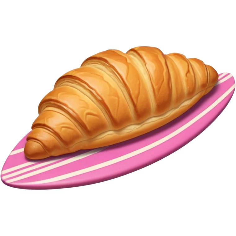  Croissant bread on the pink surfboard emoji