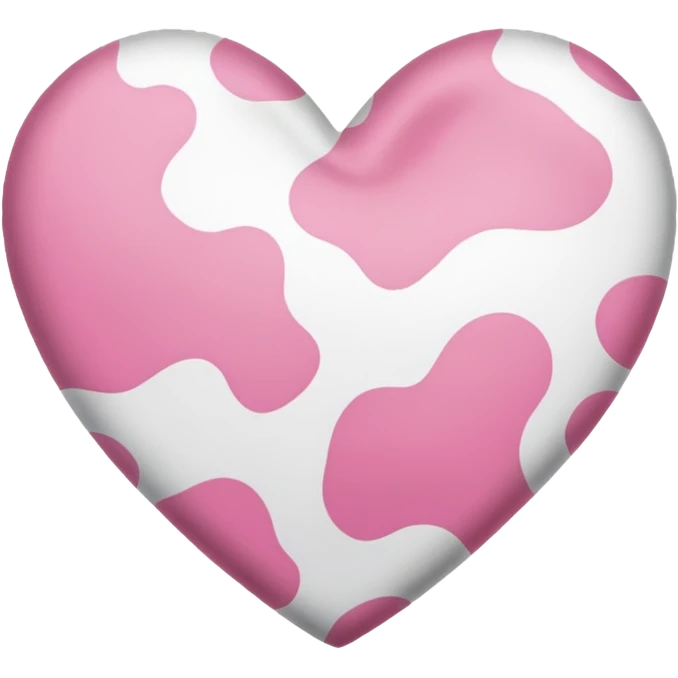 Pink cow print heart emoji