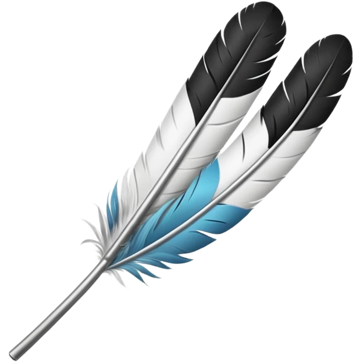 black and white bar feathers  emoji