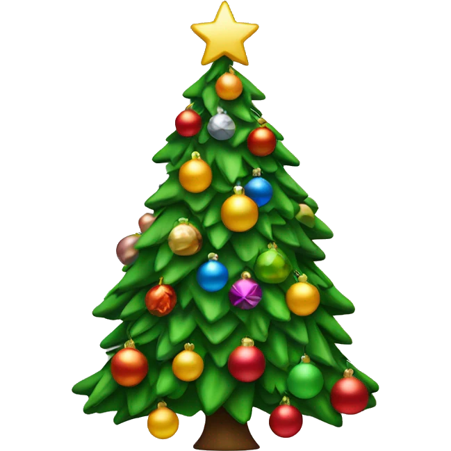 Christmas tree with excess decorations emoji