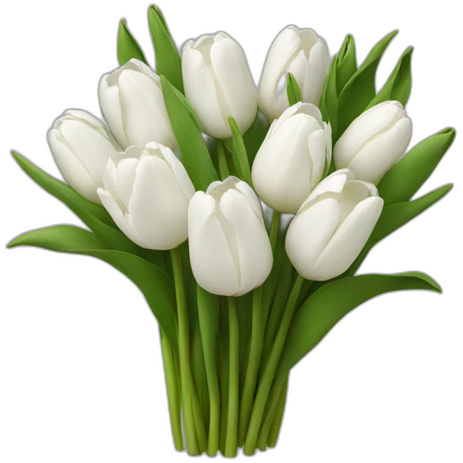 bouquet of white tulips emoji