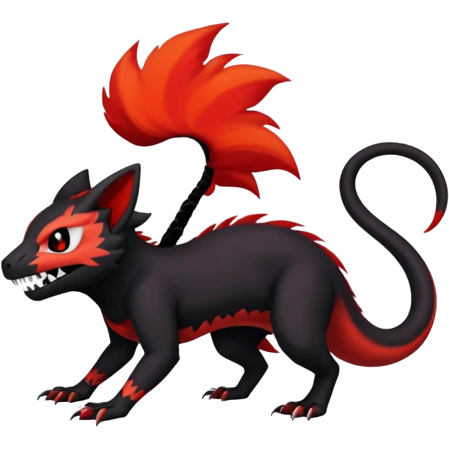 Salandit-Noibat-Litten-Hybrid with a white skull-face (Full body) emoji