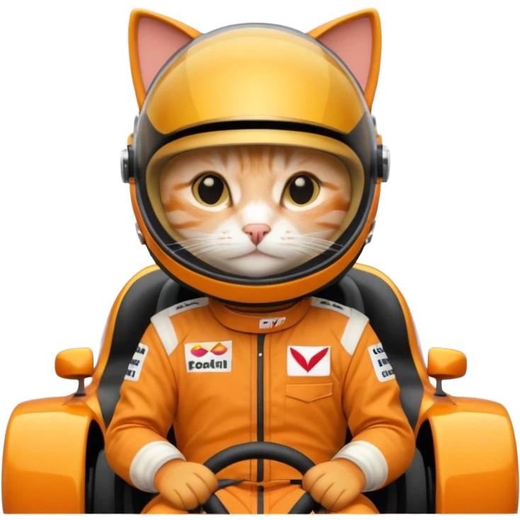 cat in a formula 1 car emoji