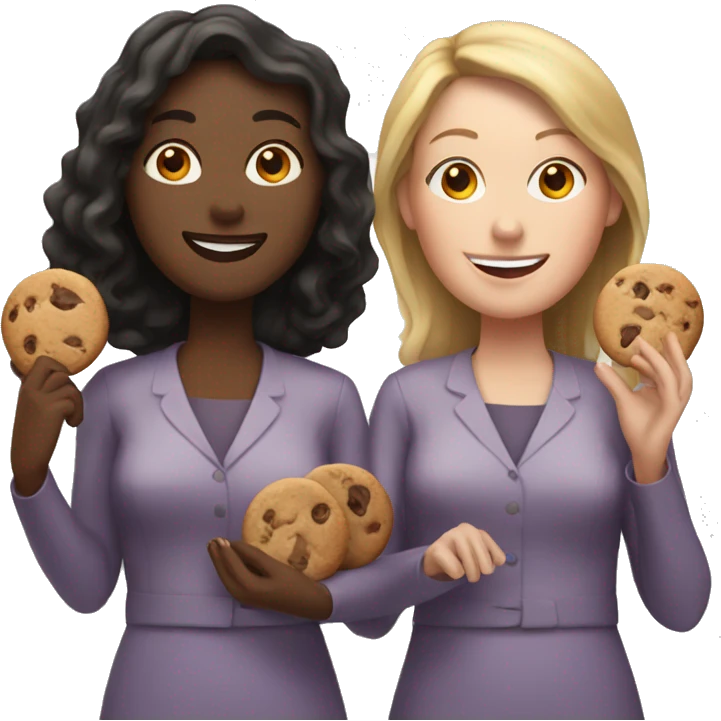 Three White Women with Cookies emoji