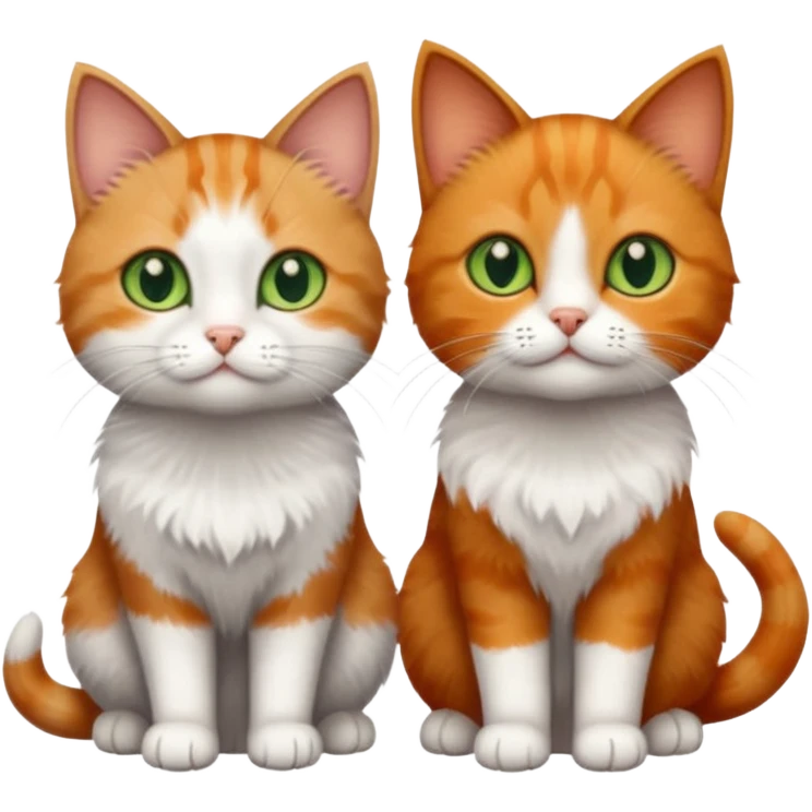 3 tiny short hair cats including a dark grey and white cat with green eyes, a ginger and white with orange eyes and a brown tabby and white with hazel eyes emoji