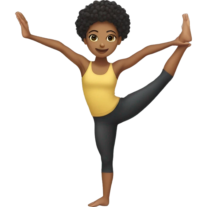 Mixed girl doing hand stand split emoji