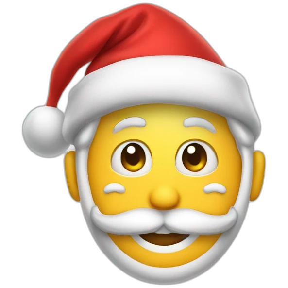 smile emoji with santa claus hat emoji