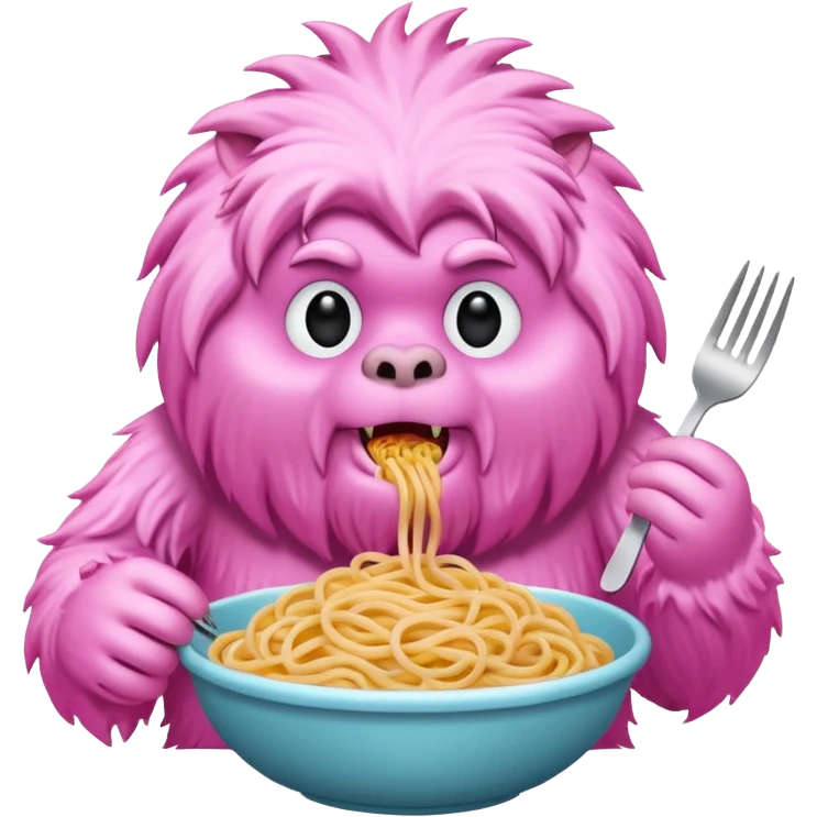 pink yeti eat spaghetti  emoji