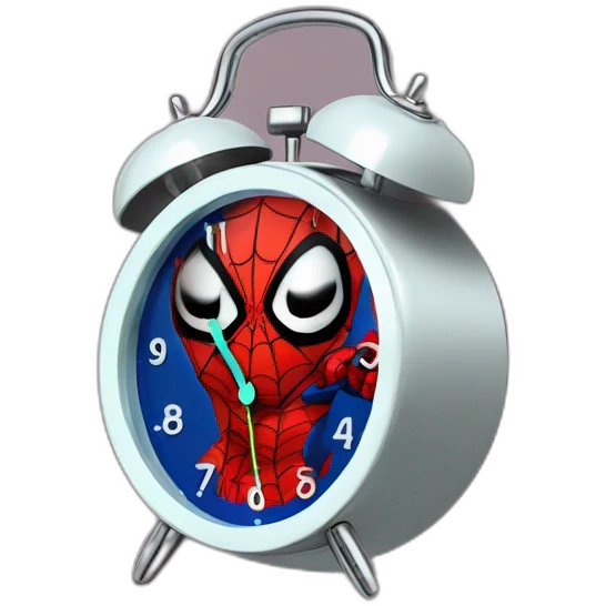 Horrible spiderman modern alarm clock emoji