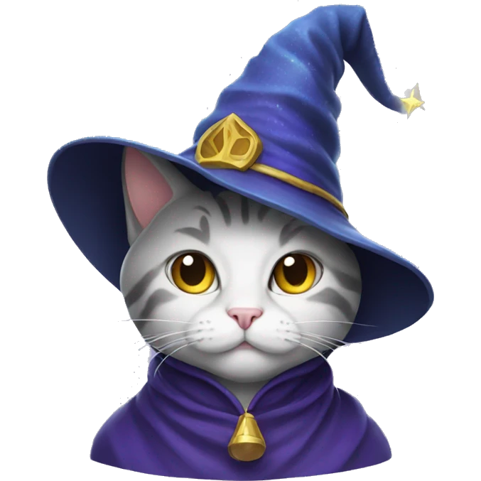Cat with a wizard hat emoji