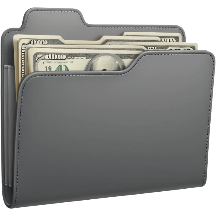 gray folder with money insideemoji emoji