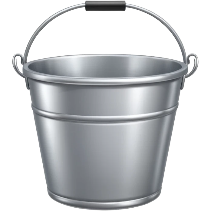 shiny empty silver bucket emoji