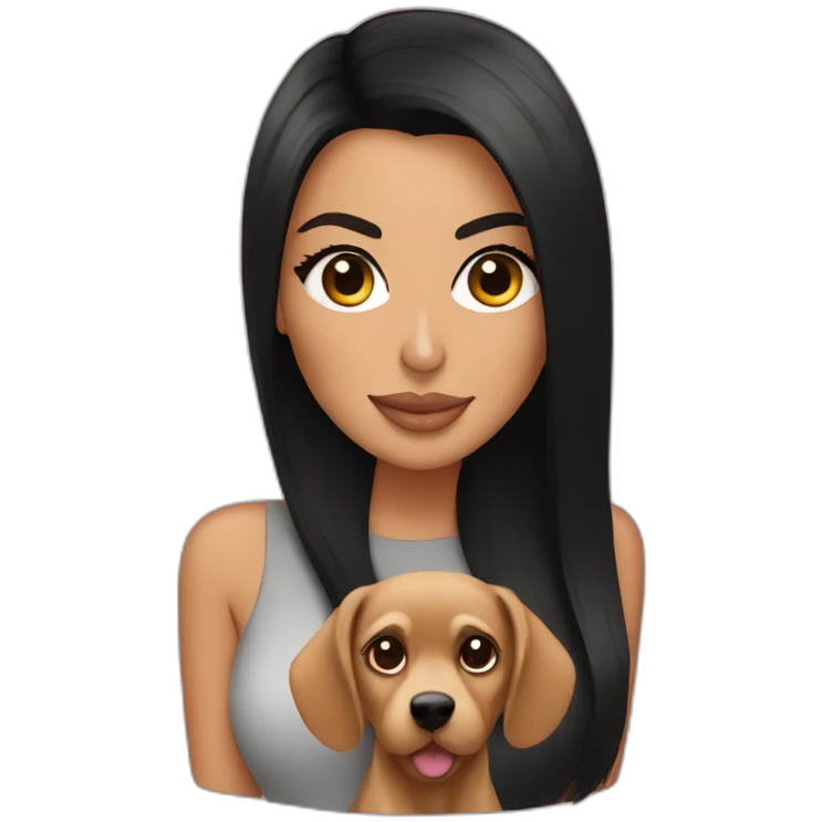 Kim kardashian with a dog emoji
