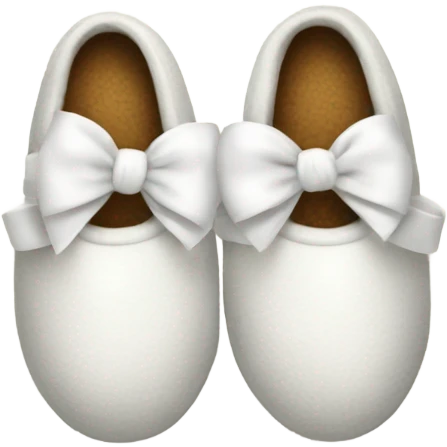 Cosy white slippers with bow  emoji