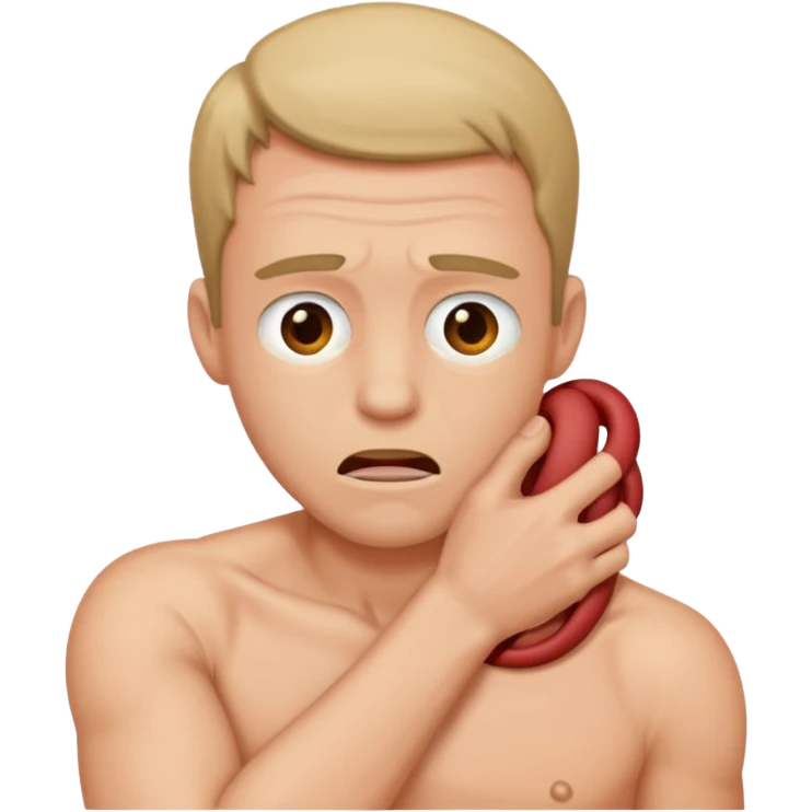 Guy who is strangling himself emoji
