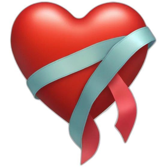 Heart usual red, and a ribbon on it emoji