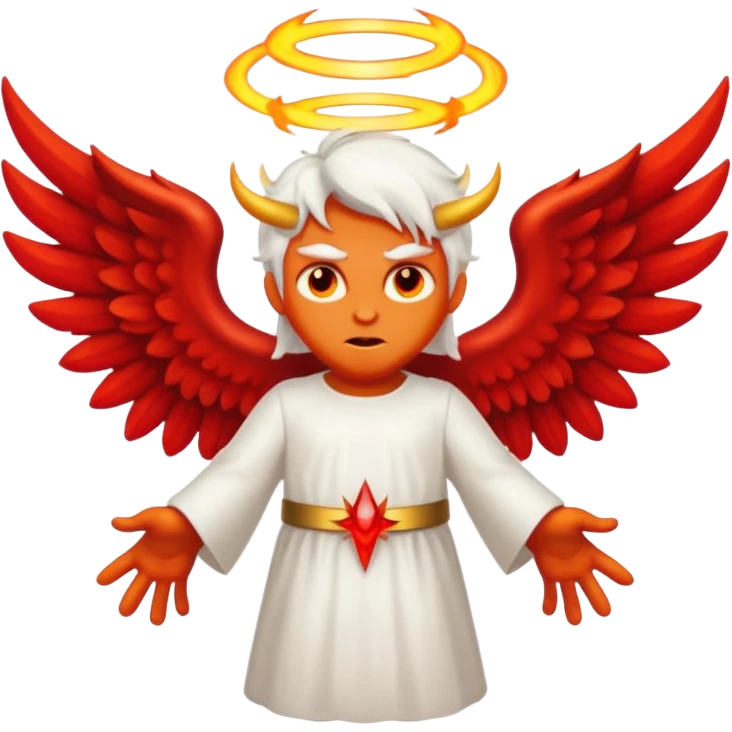 Biblically accurate Angel seraphim make a devil emoji
