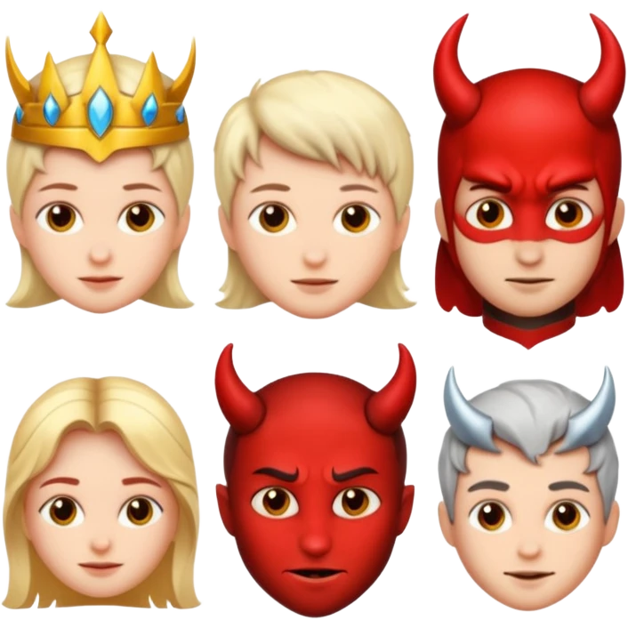 😇⚔️👣👿 representa los siguientes emojis en 1 solo emoji