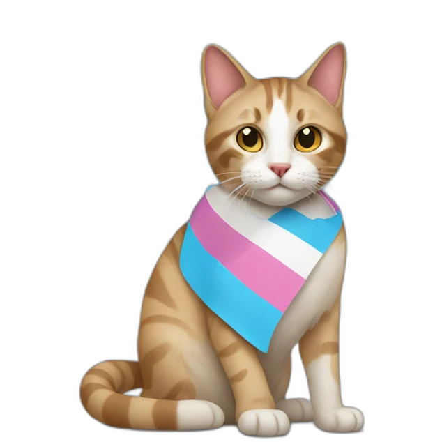 Cat with trans flag emoji