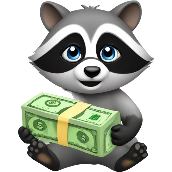 Racoon whit money  emoji