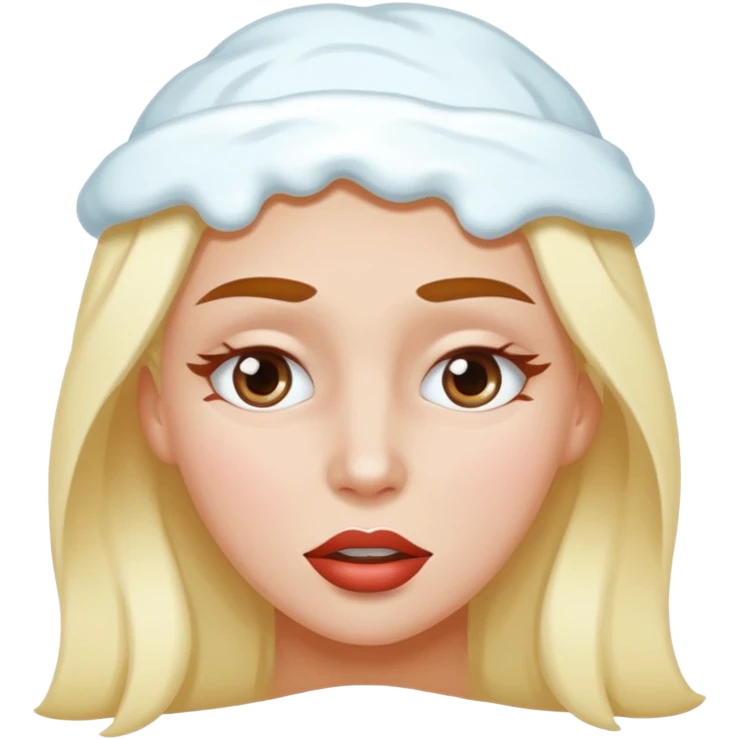 white icing on woman just on the mouth and eye area emoji