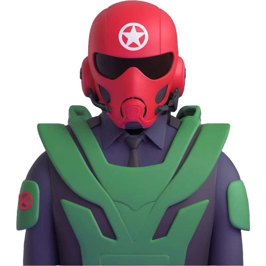 agent with hydra marvel symbol on helmet emoji