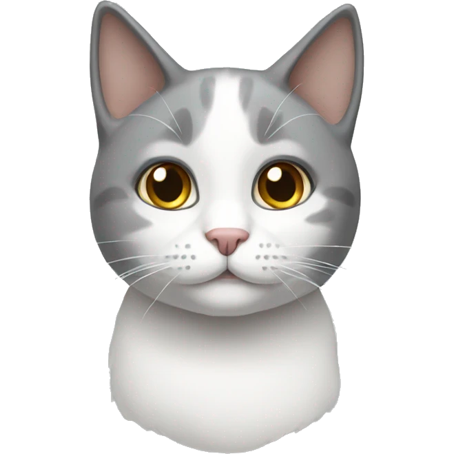 Gray and white cat emoji