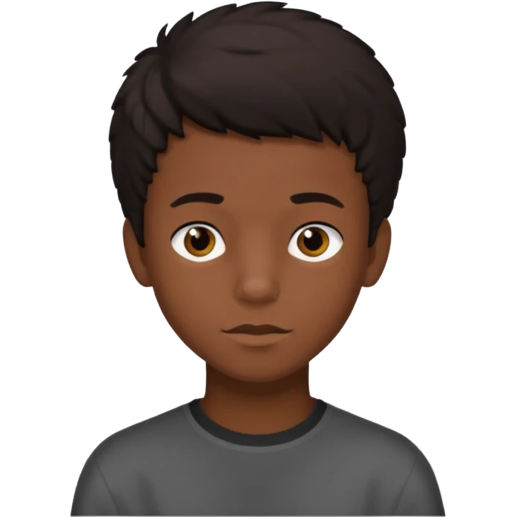 teen black boy with medium 4B hair and dark brown eyes  emoji
