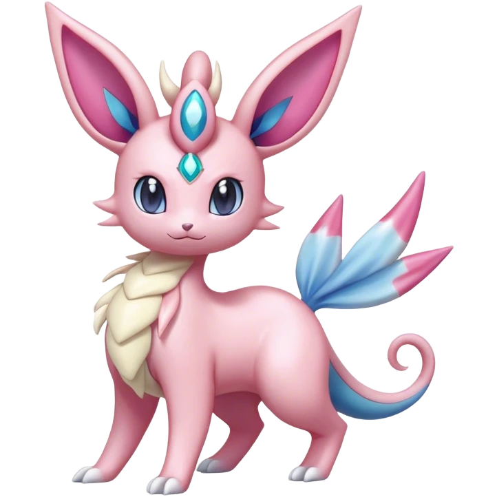 Shiny Cute Milotic-Sylveon-Espeon-Vaporeon-Dragonair-Pokémon-hybrid-fusion full body emoji