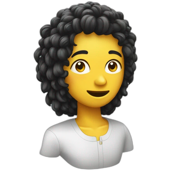 une personne noir aux cheveux boucler qui mange des bananes emoji