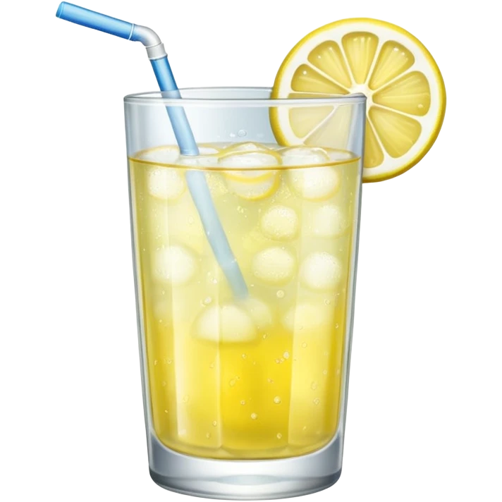 GLASS WITH LEMON FIZZ WATER WITHOUT STRAW emoji