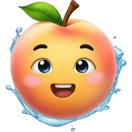 Peach with water emoji