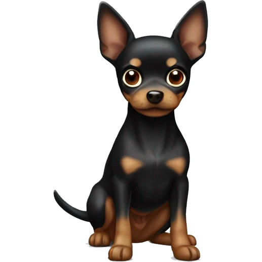 black toy terrier with brown chest emoji