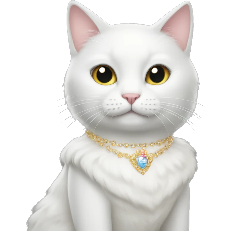 White cat wearing a princess dress  emoji