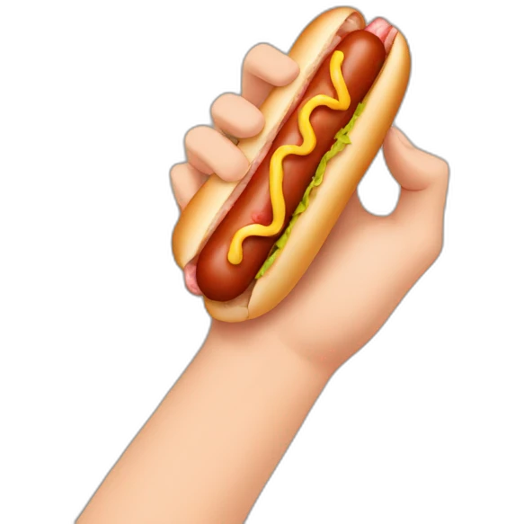 hand holding a hotdog emoji