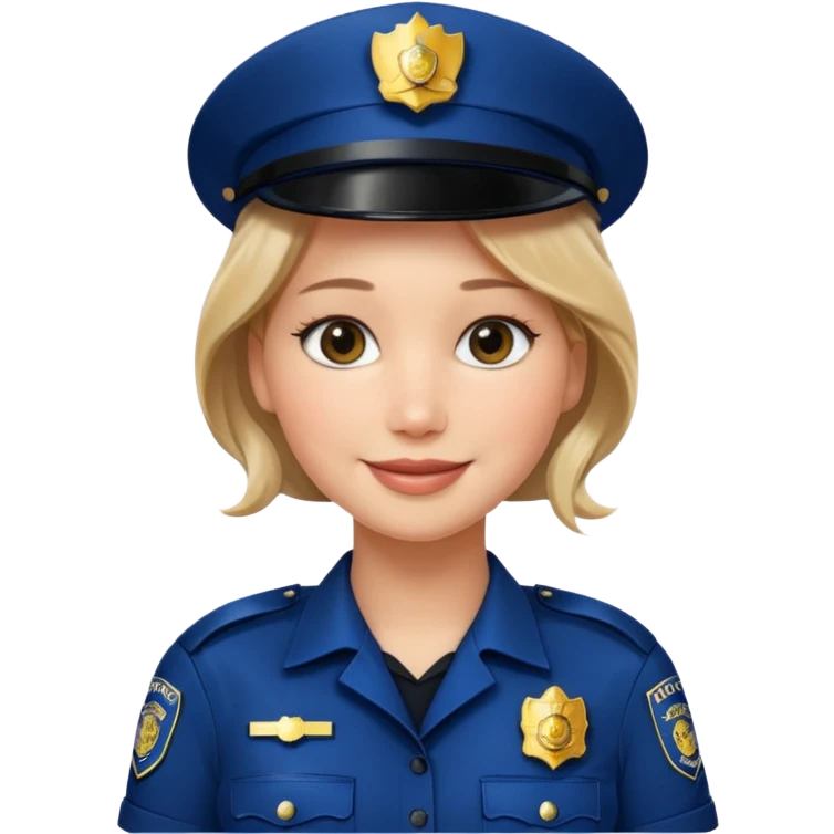 Jennifer Lawrence, in a police uniform emoji