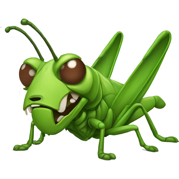 Furiously mad grasshopper emoji