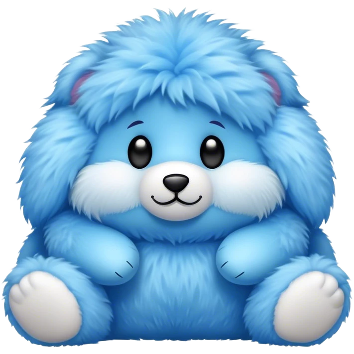 Cuddly soft toy blue fluffy messages emoji