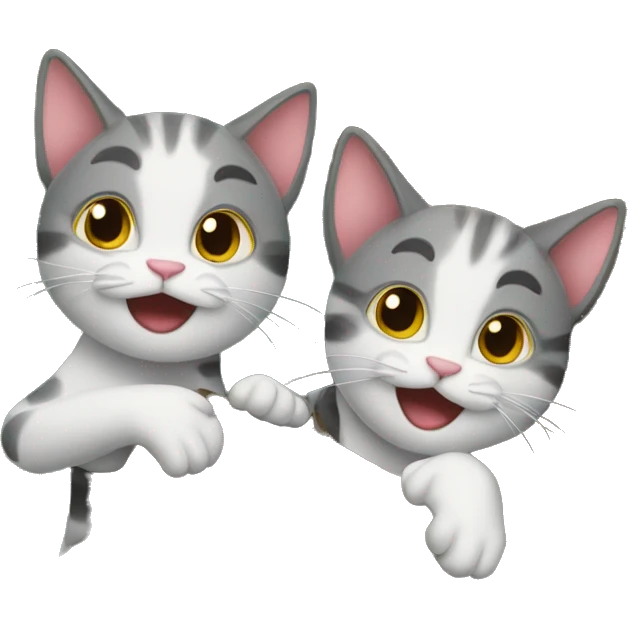 two cats climbling a tree emoji